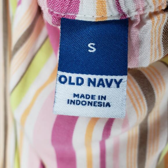 Old Navy New Women's Pink Striped Halter Pockets Romper Size Small - Picture 7 of 13